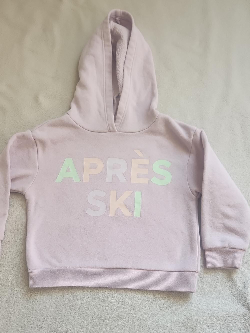 Light purple "Apres Ski" pullover hoodie from Grayson Mini